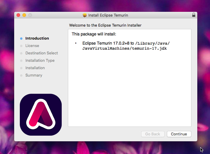 Screenshot of OpenJDK installer