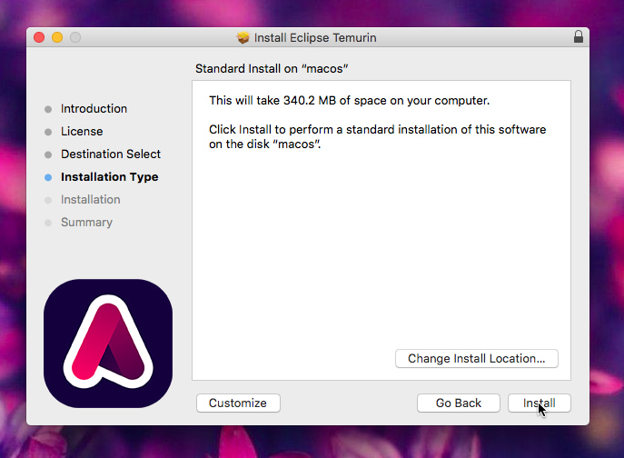 Screenshot of OpenJDK installer